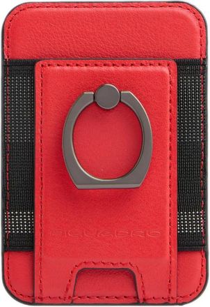 Piquadro Tarjetero Mag Safe de Piel con Soporte de Anillo - Accessories - Hombre - Naranja - ONE SIZE
