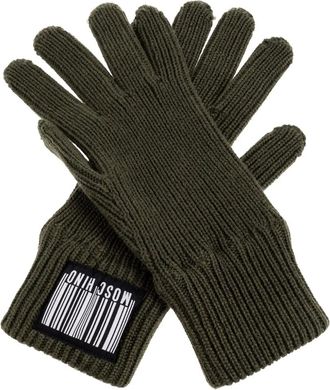Moschino Guanti con applicazione - Verde