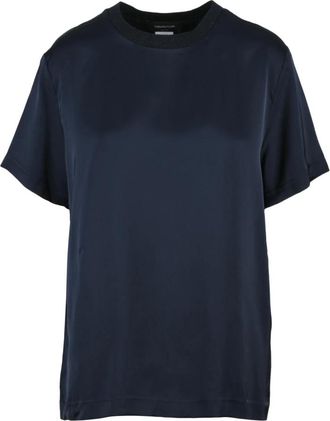 Fabiana Filippi Satijnen Blouse - Dames - T-shirts - Blauw - S - Satijn - Tops