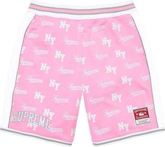 SUPREME x Mitchell & Ness SS26 Monogram Basketball Short Pink SUP-SS26-221-PNK