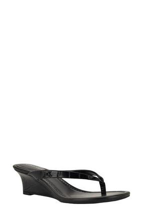 Calvin Klein Maggy Wedge Slide Sandal in Black at Nordstrom Rack, Size 5.5