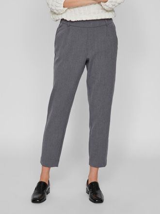 Vila Anzughose VILA VIVARONE HW SLIM PANT - NOOS, Damen, Gr. 34, N-Gr, grau (medium grau melange), Web, Obermaterial: 66% Polyester, 28% Viskose, 6% Elasth