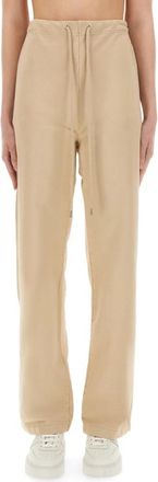 Moschino Katoenen joggingbroek - Dames - Sweatpants - Beige - L - Katoen - Broeken