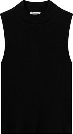 Knowledge Cotton Apparel High Neck Rib Top Top f&uuml;r Damen | schwarz
