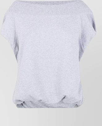 Dries Van Noten hamels off shoulder ribbed trim top