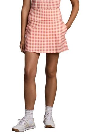 Rhone Course to Court 16-Inch Sport Skort in Coral Gingham at Nordstrom, Size Xx-Large