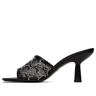 Gucci (WMNS) Gucci GG Mid-Heel Slide Sandal Black 747245-F13B0-1000