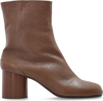 Maison Margiela Leren enkellaarzen - Dames - Laarzen met Hak - Bruin - 40 EU - Leer - Schoenen