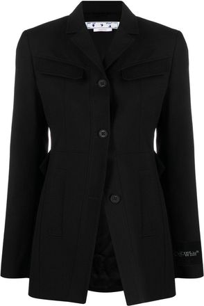 Off-white Toybox Dry Wo single-breasted wool blazer - women - Cupro/Viscose/Virgin Wool - 40 - Black