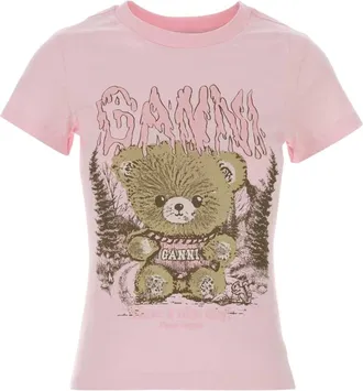Ganni Mujer, Camisetas, Rosa, Talla: S