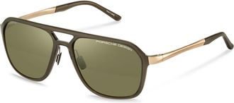 Porsche Design P86003 Polarized C417 Mens Sunglasses Green Size 59