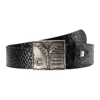 Carlo Colucci Leren Riem met Krokodillenreli&euml;f - Heren - Riemen - Zwart - 105 CM - Leer - Accessoires