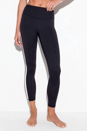 Spiritual Gangster Sage 7/8 High Waist Legging In Black/pinkquartz/lilypad