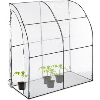 Relaxdays Invernadero Tomates, Cubierta Pvc, Medidas: 215 X 200 X 100 Cm, Mini Huerto Accesible, Transparente/negro - Relaxdays