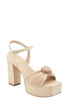 Marc Fisher Candey Platform Sandal in Natural at Nordstrom, Size 9.5