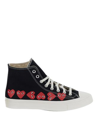 Comme Des Gar&ccedil;ons high top sneakers in black with heart print