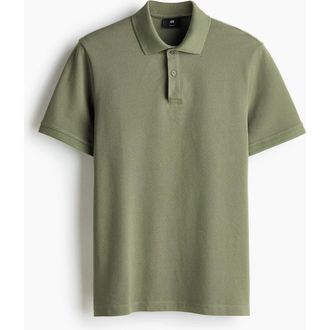 H&M Regular Fit Polo Shirt in Khaki Green at Nordstrom, Size Xx-Large