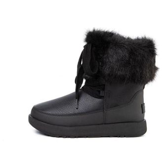 UGG (WMNS) UGG Gracie Waterproof Black Leather Lace Up Boots Black 1105769-BLK