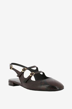 Stuart Weitzman Slingback-Ballerinas aus Leder in Pythonoptik Benni MJ