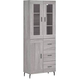 vidaXL Highboard Grey Sonoma 69.5x34x180 cm Engineered Wood Vidaxl