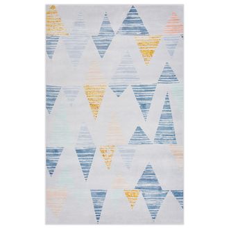 Beliani Beliani - Alfombra Multicolor De Tejido De Poli&eacute;ster Patr&oacute;n Geom&eacute;trico Envejecido Rectangular 140 X 200 Cm Yayla