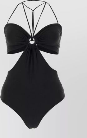 Nensi Dojaka stretch high-waisted swimsuit with strap and knot detail