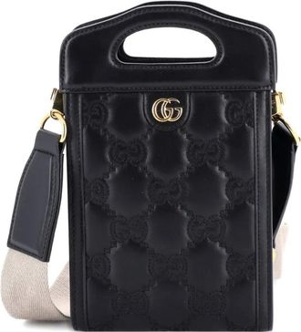 Gucci Top Handle GG Matelasse Leather Mini crossbody bag - Nero