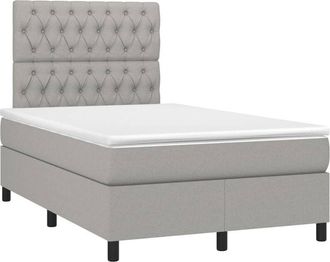 vidaXL Vidaxl - Cama Box Spring Con Colch&oacute;n Tela Gris Claro 120x200 Cm