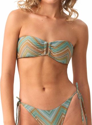 PQ Swim Metallic Bandeau Bikini Top In Chevy
