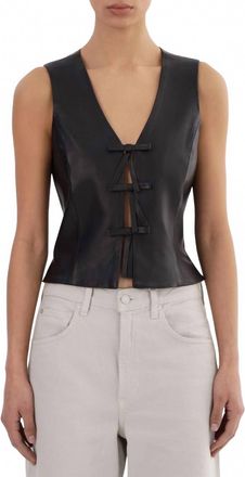 LaMarque Bastina Leather Top In Black