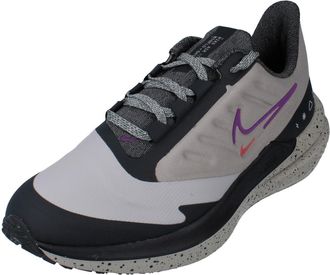 Nike Womens Air Winflo 9 Shield Sneaker, Cobblestone/Vivid Purple-DK Smoke Grey, 7.5 UK