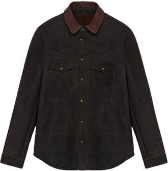 Fortela Texas Shearling Shirt in Brown at Nordstrom, Size 48 Eu