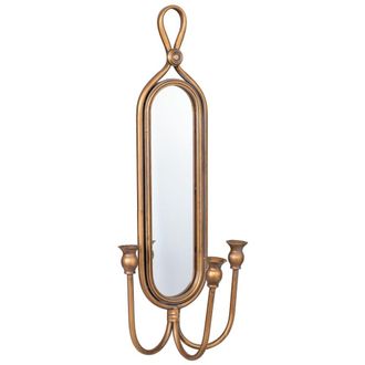Wanderlust Deco Candelabro de pared de metal envejecido 26x13x62h cm dorado