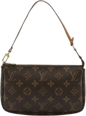 Louis Vuitton Pre-owned Shoulder Bags, female, Brown, Size: ONE SIZE Pre-owned Monogram Canvas Pochette