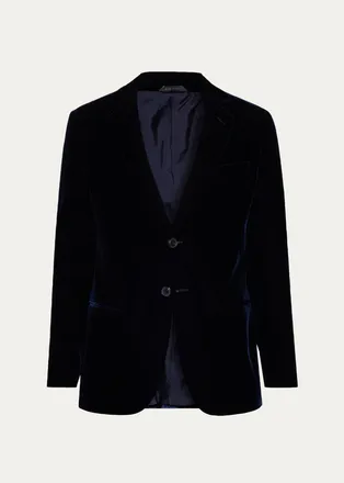 Giorgio Armani Mens Velvet Single-Breasted Velvet Dinner Jacket