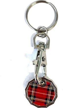Generic New &pound;1 Coin 2pc x Tartan KeyRing Shape Locker Shop Market Supermarket Pound Coin Keychain Hook Reusable Handy Pound Token, Locker Troley Aroonz