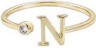 Adornia CZ & Initial Open Band Ring in Gold-N at Nordstrom Rack