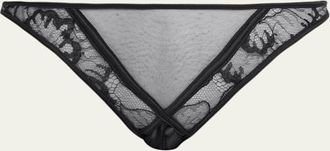 Livy Adorn Low-Rise Cutout Lace & Satin Briefs