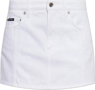 Dolce & Gabbana Denim Skirts - Dames - Spijkerrokken - Wit - S - Denim - Rokken