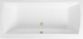 Vitra Ba&ntilde;era Rectangular De 180x80cm Con Patas Vitra Neon Blancas + Desag&uuml;e Wirquin Con Tapa Y Tap&oacute;n Dorados