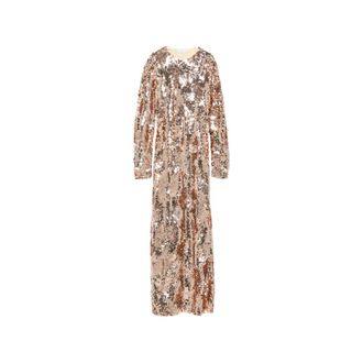 Paco Rabanne Sequin-embellished Long-sleeve Maxi Dress