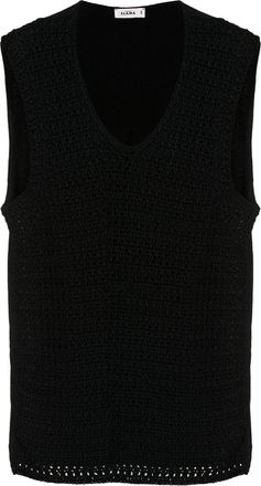 Amir Slama round-neck crocheted tank - men - Viscose/Linen/Flax - GG - Black