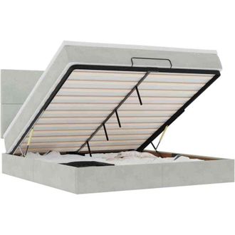 vidaXL Vidaxl - Estructura De Cama Otomana Colchones Terciopelo Gris Claro