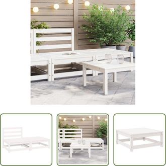 vidaXL Salotto da giardino - Set Divani da Giardino 2 pz Bianchi in Legno Massello di Pino