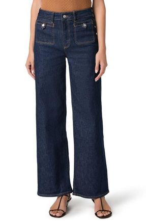 Paige Anessa Button Pocket High Waist Wide Leg Jeans in Amora at Nordstrom, Size 29