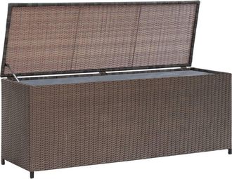 vidaXL Baule Da Giardino Marrone 120x50x60 Cm In Polyrattan - Vidaxl