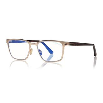 Tom Ford FT5733-B 028 Shiny Rose Gold/Shiny Dark Havana/Clear Blue Light Block 53mm