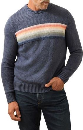 Faherty Heirloom Stripe Organic Cotton Crewneck Sweater in Navy Lake Torch Stripe at Nordstrom Rack, Size X-Large