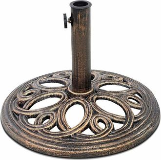 Costway Base Para Sombrilla Parag&uuml;ero Soporte De Hierro Fundido Para Poste De 38 Mm-48 Mm Para Parasol Playa Jard&iacute;n Terraza Patio - Costway