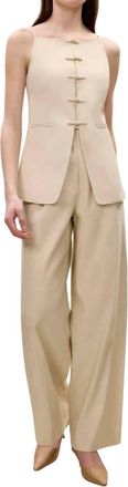 Rebecca Taylor Beatrice Wide Leg Pants In Sand